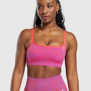 Gymshark Safari Seamless Sports Bra- Shelly Pink/Fly Coral